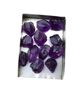 10 pièces de pierres précieuses d'améthyste naturelle brute pierre de naissance février non traitée pour la fabrication de bijoux en gros - Product Image 1