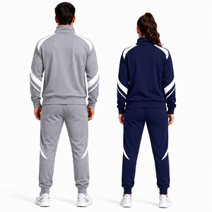 Custom Unisex Sports <b>Tracksuit</b> Set Full Zip Training Jacket and Jogger Pants Athletic Fitness Running Wear for Men and Women - Product Image 2