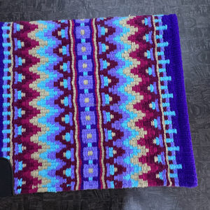 Manta de Montar para Caballo Estilo Western, Tejida a Mano con Patrón Azteca, Color Morado y Azul, Gruesa y Cómoda - Product Image 3
