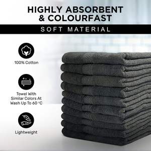 Toalla de Secado Facial y Capilar de Algodón Gris de Primera Calidad para Salón de Belleza, Absorbente, de Secado Rápido, Suave, de Lujo, para Uso en Spa y Baño - Product Image 3