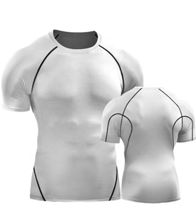 Custom <b>compression</b> <b>shirts</b> <b>men</b> OEM athletic fit polyester lightweight quick dry breathable fabric for gym and training sessions - Product Image 6