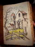 Diario de Tapa Dura de Cuero Vintage NEW ERA, Encuadernación de Hojas Sueltas, Papel con Borde Rústico Antiguo, 80 Hojas, Cuaderno de Dibujo en Blanco