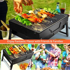 Lightweight Portable Foldable BBQ Charcoal Grill Smoker Grill for <b>Camping</b> Picnics Garden Grilling - Product Image 6