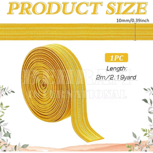 Cordón Metálico Dorado Francés, Trenza de Hilo Metálico, Encaje Jacquard, Galón para Decoración de Uniformes, Disfraces, Piloto, Seguridad, Epaulette, Franja - Product Image 3