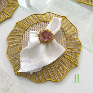 Top Selling Eco-Friendly Round Cotton Charger <b>Plates</b> Boho Wicker Placemat Woven Placemat for Table Decoration From HNH CRAFT - Product Image 2