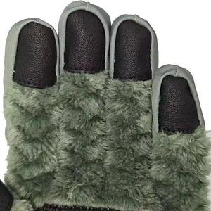 Gants d'hiver coupe-vent à écran tactile, fausse fourrure, chauds, doublés de polaire thermique, pour sports de plein air, ski, conduite, pour hommes et femmes - Product Image 6