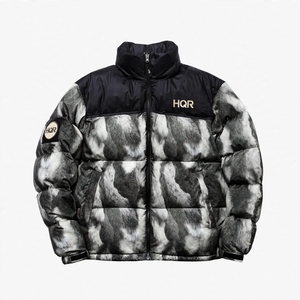 เสื้อแจ็คเก็ตพัฟเฟอร์แบบยูนิเซ็กส์ HQR ผ้าทึบลม ระบายอากาศได้ดี ปิดด้วยซิป ทรงปกติ เหมาะสำหรับใส่ในฤดูหนาว มีฮู้ด สไตล์ลำลองแนวสตรีท - Product Image 4
