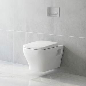 Inodoro suspendido de diseño moderno sin borde, de cerámica, con descarga por arrastre, juego de sanitarios de porcelana para baño - Product Image 5