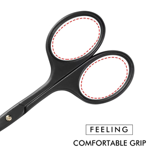 Tijeras de Seguridad Profesionales de Acero Inoxidable Negro Mate con Punta Afilada para Recortar Vello de Nariz, Orejas, Cejas, Rostro, Manicura, Uñas, Uso Manual - Product Image 6