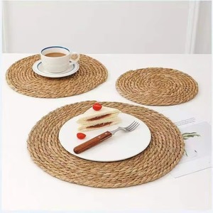 Private Label Rattan Charger <b>Plate</b> Handwoven Eco-Friendly Table <b>Mat</b> for Restaurant & Hotel Supplies - Product Image 1