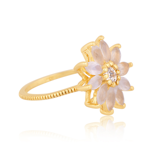 Anillo de Eternidad de Oro Amarillo Sólido de 18K con Topacio Hecho a Mano en India, Joyería de Lujo para Regalo de Boda para Mujer - Product Image 3