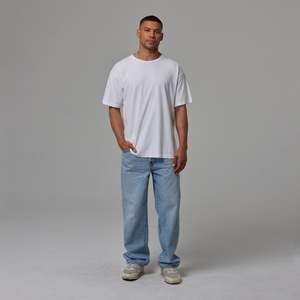 Customize Men's <b>White</b> 100% Cotton Streetwear Men Casual T-Shirt Regular Fit O-Neck all washed effects and printing available - Product Image 2