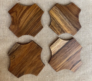 Sous-verre en bois fait main |   Ensemble de 6 sous-verres, décoration de table par B H Brothers - Product Image 6