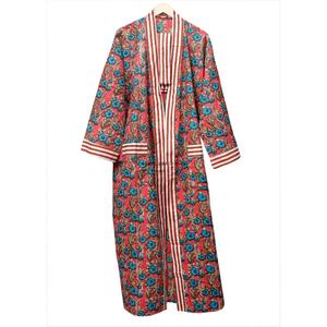 Al por mayor, Bata Kimono Floral de Algodón 100% Suave y Transpirable con Cuello en V y Cierre de Cinturón, Estampado Digital, Bata de Playa para Mujer en Stock - Product Image 4