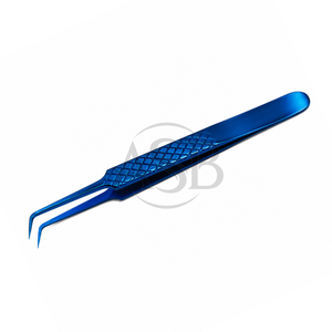 Pince à cils en acier inoxydable à angle de 90 degrés, forme en L, prise ferme, résistante à la transpiration, pointe fine, logo personnalisé, instrument de beauté - Product Image 3