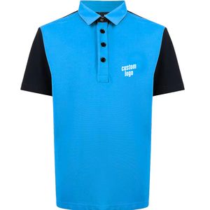 Chemises polo pour hommes en coton 100% respirant, à manches courtes, avec logo personnalisé imprimé sur écran, séchage rapide, OEM. - Product Image 2