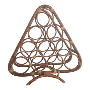 Space <b>Saving</b> Rattan Wine Rack For Apartment Kitchen Organization And Attractive Bottle Holder For Stylish Homes - Product Image 5