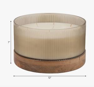 Porte-bougie en verre rond fait main avec pot à bougie pour la décoration de la maison et les cadeaux de Pâques, d'anniversaire, d'Halloween et de Noël - Product Image 5