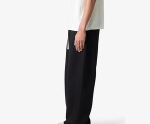 Pantalones Deportivos Negros de Algodón para Hombre, Cintura Elástica con Cordón, Estilo Casual, Tejido Transpirable de Peso Medio para Primavera - Product Image 2