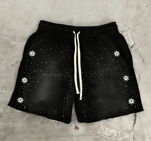 Trendy Custom Distressed Embroidery Rhinestone Sweat <b>Shorts</b> New Straight Sweat Pant <b>For</b> Unisex Street Wear & Casual Wear - Product Image 2