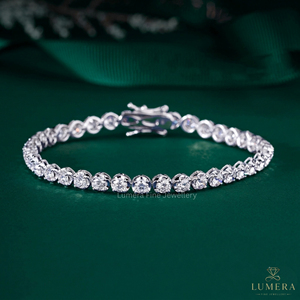 Bracelet tennis rond brillant certifié IGI pour femmes, bracelet tennis en diamant de luxe, bijoux fins pour mariage - Product Image 1