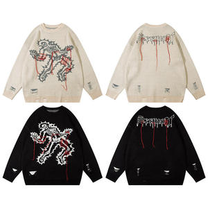 Suéter de punto unisex con diseño de calavera divertida, manga larga, 100% acrílico, de marca de moda, con logo frontal, novedad otoño 2026 para hombre y mujer - Product Image 1