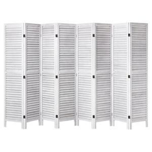 Paravent d'intérieur portable en bois à 8 panneaux, 66,9 pouces de haut, avec design à persiennes, écran de séparation pliable en bois de 66,9 pouces - Product Image 1