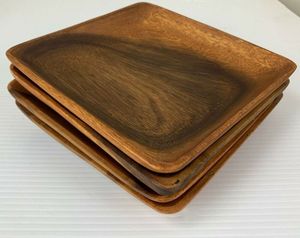 Plato de Madera Hecho a Mano, Plato de Servir de Madera Maciza Natural, Plato Rústico para la Cena, para el Hogar, Cocina, Restaurante, Hotel y Decoración de Mesa - Product Image 2