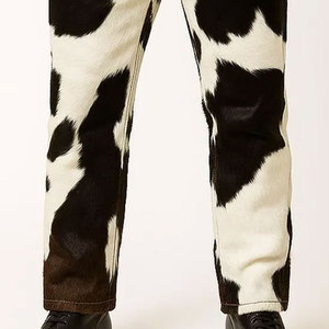 กางเกงหนังวัวพิมพ์ลายทรงสลิมฟิตเอวสูงพรีเมียมสำหรับผู้ใหญ่ ยูนิเซ็กซ์ สไตล์ฮิปฮอป  ลายขนสัตว์ - Product Image 6
