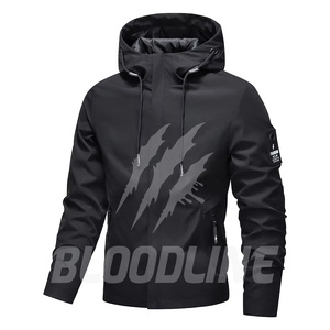 Chaqueta de Motociclismo Negra de Manga Larga, Cortavientos, para Otoño, para Exteriores, Ropa de Carreras para Hombre, Marca Bloodline - Product Image 2