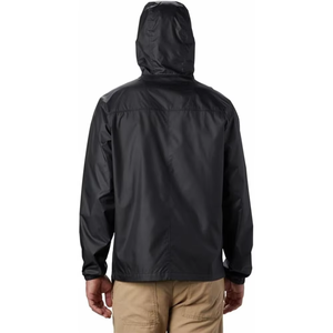 Top Rated Men's <b>Black</b> <b>Windbreaker</b> Jacket Hooded Lightweight Full Zip Water Repellent Outdoor Casual Training Coat - Product Image 2