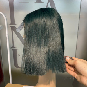 Prix de gros Extensions de cheveux humains vietnamiens vierges bruts 100% naturels, perruque Lace ultra-lisse couleur vert ombré, Super Double Drawn - Product Image 3