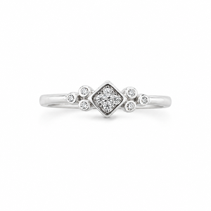 Women's Geometric Square Cluster <b>Cocktail</b> <b>Ring</b> Cubic Zirconia Minimalist Elegant Pave Setting High Polish Finish Party Wear - Product Image 1
