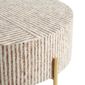 Mesa de Centro Moderna de Nácar con Incrustaciones de Concha MOP, Mosaico de Lujo para Sala de Estar, Fabricante - Product Image 4