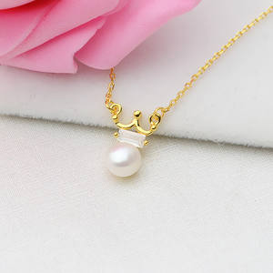 Ensemble collier pendentif couronne en argent S925 DIY, simple et tendance, chaîne pour femme 7-8 avec accessoires en perles 415 - Product Image 5