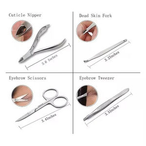 Kit Profesional de Manicura y Pedicura de Calidad de Salón, Set de Cuidado de Uñas con Cortaúñas 4 en 1, Empujador, Tijeras, Estuche Metálico y Bolsa - Product Image 3