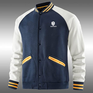 Chaqueta de invierno estilo Letterman para hombre, de nuevo diseño, la mejor calidad, color sólido, ropa de calle cálida, con logo personalizado. - Product Image 3