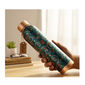 Natural <b>Copper</b> Water <b>Bottle</b> Built For Pure <b>Drinking</b> Experience Supports Wellness For Home Office Gym Outdoor And Travel - Product Image 2