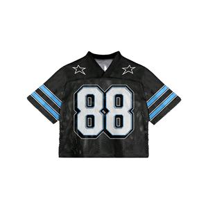 เสื้อฟุตบอลอเมริกันขนาดใหญ่สำหรับผู้ชายเสื้อตาข่ายระบายอากาศมีแขนสั้นพิมพ์ลายไซส์ใหญ่พิเศษออกแบบได้ตามต้องการ - Product Image 1