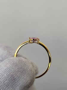 Anillo de zafiro rosa antiguo con corte ovalado, anillo de compromiso vintage de plata de ley 925 chapado en oro de 14 quilates, joyería para ella. - Product Image 2