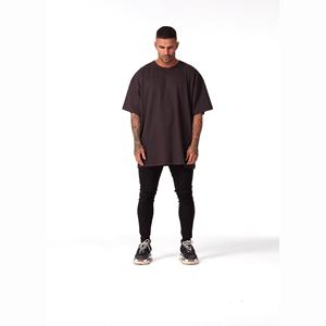 Camiseta Negra Oversize de Algodón 100% Grueso de 230g con Cuello Alto y Hombros Caídos para Hombre y Mujer, Tallas Grandes, Casual, Personalizable - Product Image 5