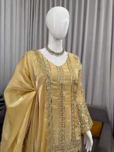 Ensemble Kurta Palazzo Dupatta Classy Tones Designer, tenue ethnique élégante, dernière collection de vêtements ethniques pour femmes, pour mariage et occasions festives - Product Image 5