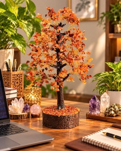 Árbol de bonsái hecho a mano con piedras de cornalina roja, escultura de piedras Feng Shui, decoración de prosperidad, abundancia, regalo, meditación. - Product Image 1