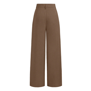Pantalones de pana de cintura alta y pierna ancha para mujer, corte holgado, lavado desgastado, estilo casual, pierna recta, venta al por mayor, Invierno 2026 - Product Image 2