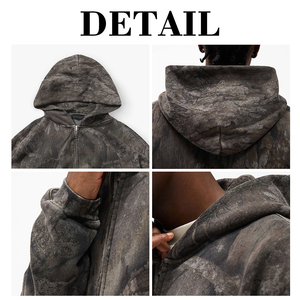 Sudadera con Capucha Corta Informal para Hombre, Sudadera Holgada de Gran Tamaño, Estilo Hip Hop Urbano, Prenda Superior para la Calle - Product Image 4