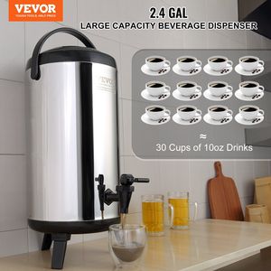 Dispenser per bevande isolate in acciaio inossidabile da 2.4 galloni da 9.2 litri termicamente per bevande fredde per Server con manico per alimenti - Product Image 2