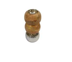 Support de bougie en acier inoxydable avec base en bois, insert annulaire, support pour bougie chauffe-plat, base de bougie de table moderne, support métallique pour diffuseur d'ambiance domestique - Product Image 2