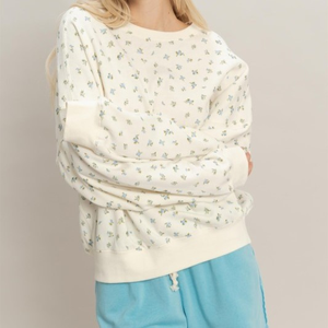 Sudadera de Manga Larga Extra Grande para Mujer con Logotipo Personalizado, Sudadera con Cuello Redondo y Estampado Floral, Fabricante de Sudaderas - Product Image 2