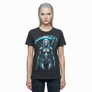 Camiseta Gráfica para Mujer, con Logotipo Personalizado, Estilo Guerrero de Fantasía, Horror, Algodón Premium, Estética Oscura, Fabricante de Ropa al por Mayor - Product Image 2