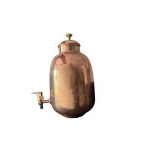 Dispensador de agua de cobre puro 100% martillado a mano con grifo y soporte, tanque de almacenamiento con beneficios ayurvédicos para la salud, ecológico y libre de BPA. - Product Image 5